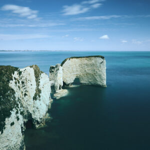 Old Harry Rocks, the Jurassic Coast (Dorset and Devon) England. Representation of Silence and emptiness in the visual narrative.